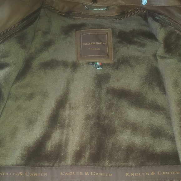 KNOLES CARTER CHESTNUT BROWN ITALIAN LAMBSKIN COAT - Picture 2 of 6